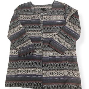 Bobeau Women’s Bohemian Blazer Geometric Pattern Size Medium NWOT